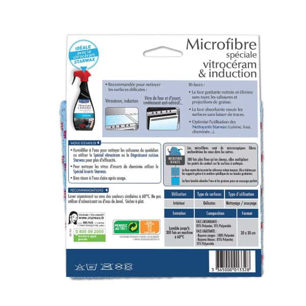 Microfibre spéciale vitrocéramique et induction STARWAX
