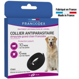 Collier anti parasites grand chien FRANCODEX noir