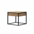 JILL - Table basse industrielle 60 cm avec tiroir - Noir/bois