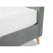 SORAYA - Cadre de lit avec tête de lit et sommier à lattes en tissu - Gris clair