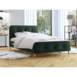 SORAYA - Cadre de lit avec tête de lit et sommier à lattes en tissu - Vert