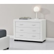 WSS917 - Commode de chambre 3 tiroirs en simili - Blanc