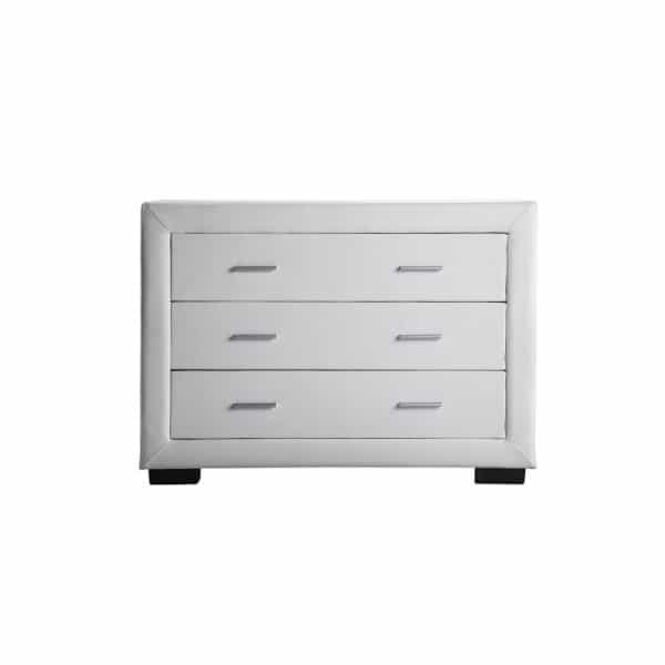 WSS917 - Commode de chambre 3 tiroirs en simili - Blanc