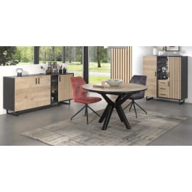 Table ovale avec allonge Claire - pied massif central croisé