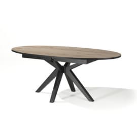 Table ovale avec allonge Claire - pied massif central croisé