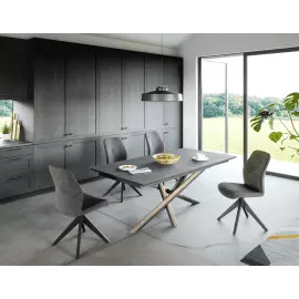 Table 180 cm pied central - 2 allonges