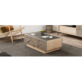 Table basse rectangulaire plateau céramique MOZAÏK