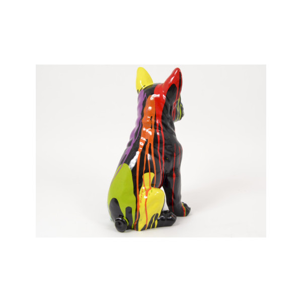 TRASH noir chien juki assis 60cm