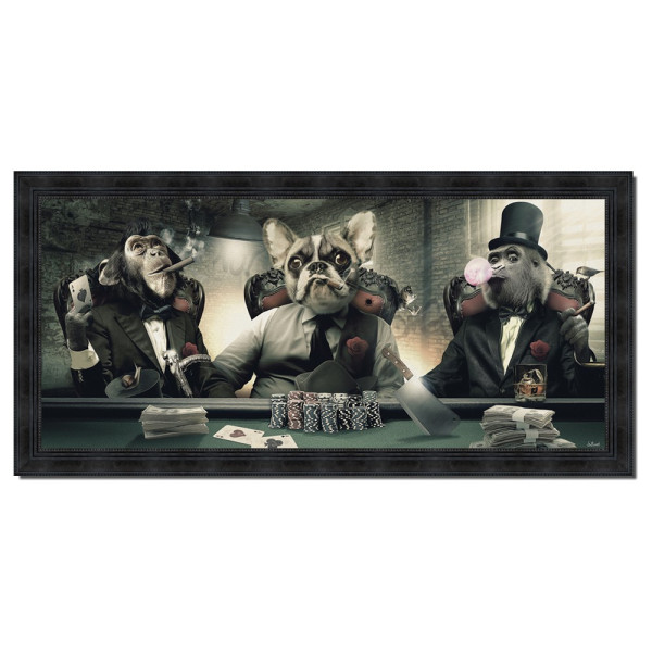 Tableau mafieux animaux poker Sylvain Binet