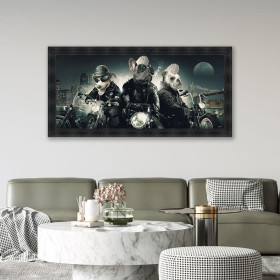 Tableau Chiens Motards Sylvain Binet