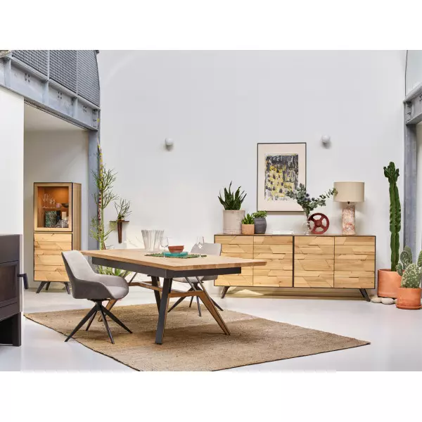 Vitrine 2 Portes bois - 1 Porte verre CAPLA