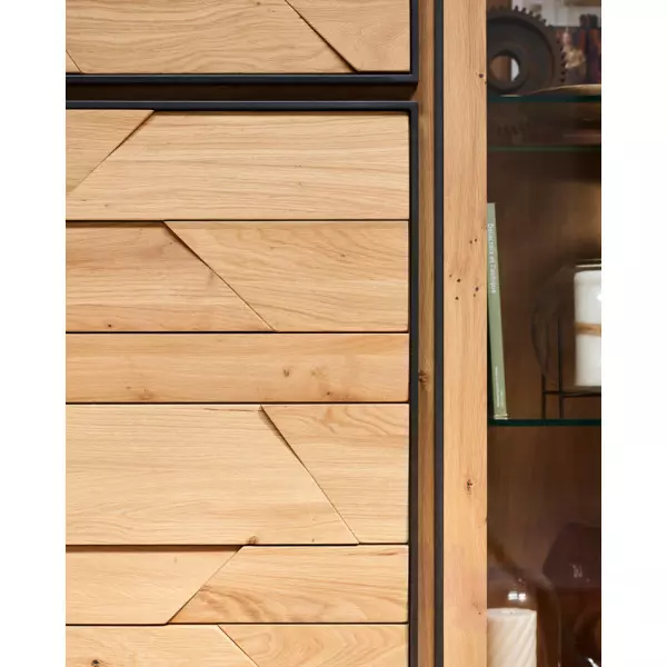 Vitrine 2 Portes bois - 1 Porte verre CAPLA