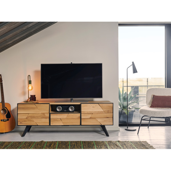 Meuble TV 2 Portes - 1 Tiroir - 1 Niche 150 cm CAPLA