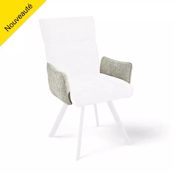 Chaise AMBRE pied bois avec accoudoirs