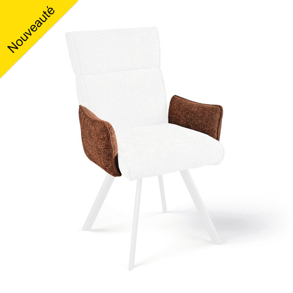 Chaise AMBRE pied bois avec accoudoirs