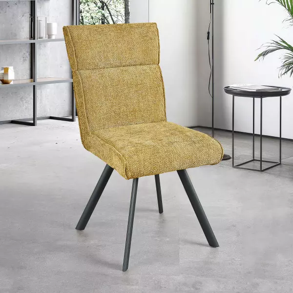 Chaise AMBRE pied métal avec accoudoirs