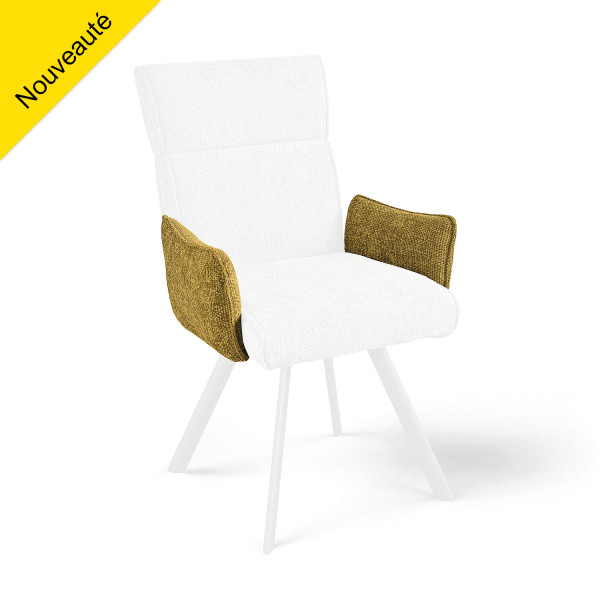 Chaise AMBRE pied métal avec accoudoirs