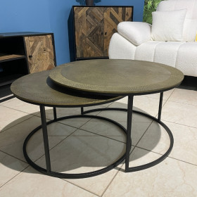 Set de 2 tables basses alu