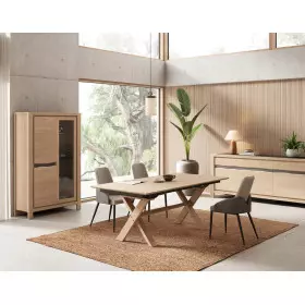 Vitrine 1 porte bois 1 porte vitrée Natura