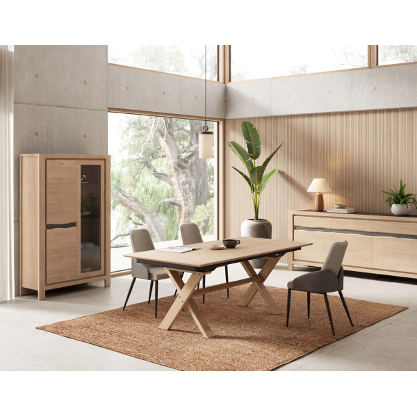 Table Natura Plateau en bois - 1 allonge 50 cm