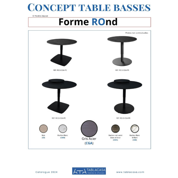 Concept Table Basse Ronde - Plateau Double