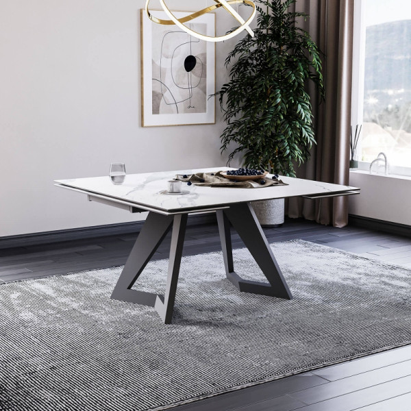 Table carrée extensible en céramique - Hector