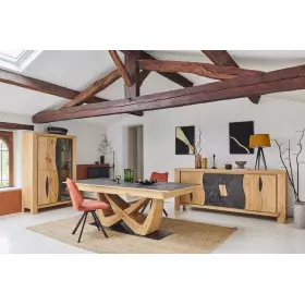 Vitrine 2 Portes bois 1 porte verre LEGEND