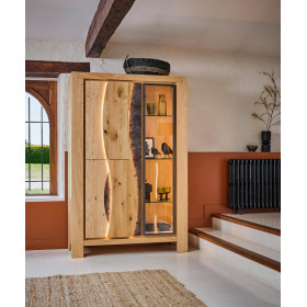 Vitrine 2 Portes bois 1 porte verre LEGEND