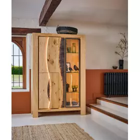 Vitrine 2 Portes bois 1 porte verre LEGEND