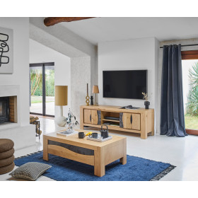 Meuble TV 2 Portes 1 Niche 180 cm LEGEND