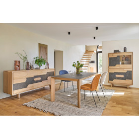 Vitrine 3 portes bois 1 porte vitrée ABSOLU