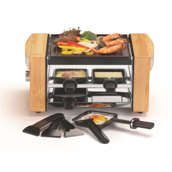 KITCHENCHEF RACLETTE-GRILL 4 PERSONNES - KCWOOD4RP