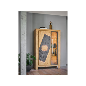 Vitrine EXTREME 2 portes bois et 1 vitrée