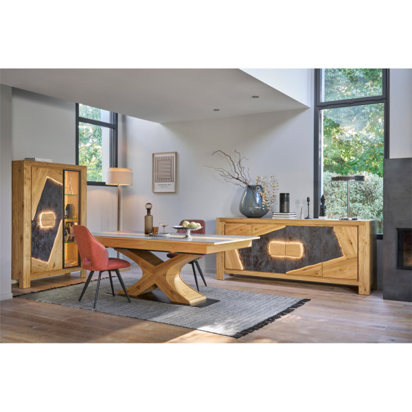 Vitrine EXTREME 2 portes bois et 1 vitrée