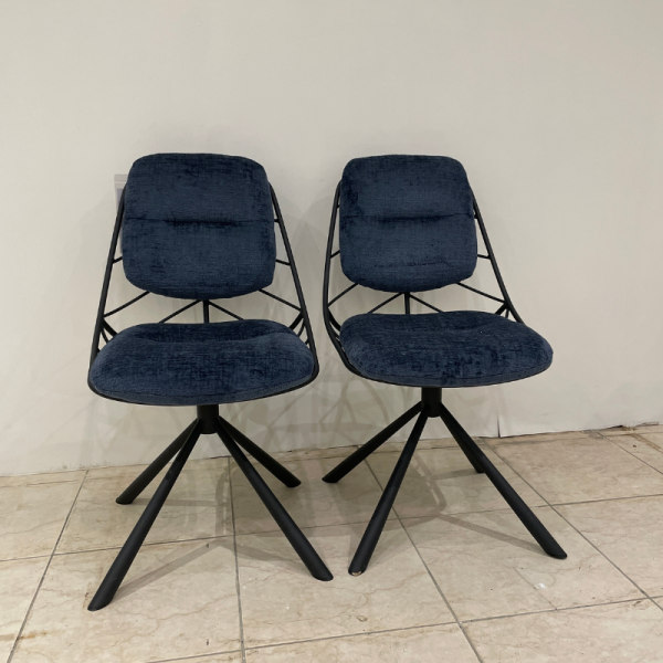 CHAISES LEXY BLEU LOT DE 2 - MODÈLE D'EXPOSITION