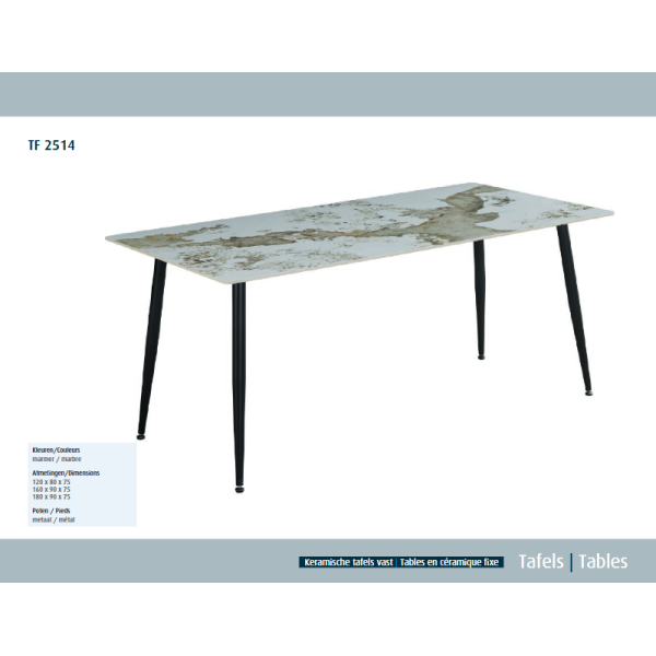 Table rectangulaire fixe 120cm MARBLE