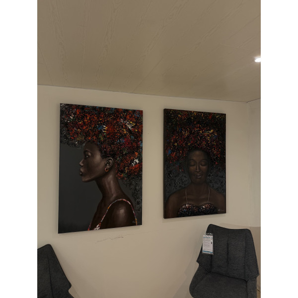 Tableau femme fleur