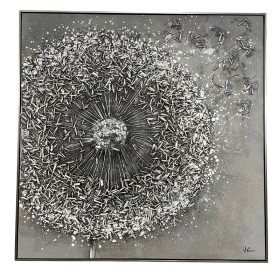 TABLEAU RELIEF PISSENLIT 100 X 100 CM