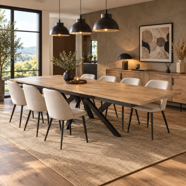 TABLE EXTENSIBLE COLOSSUS PIED X - 240 - 380 CM