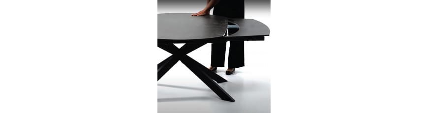 Tables céramique avec allonges rotatives - Meubles JEM